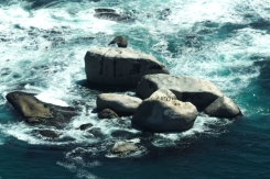 Big rocks in Camps Bay, Cape Town, South Africa