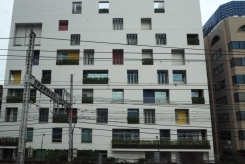 Lovely apartment block by railway line in Tokyo